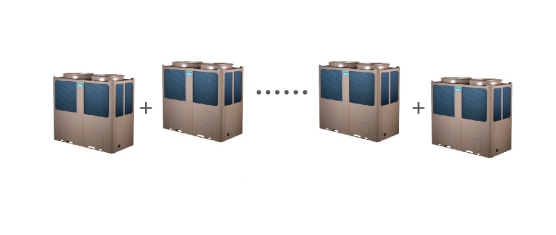 美的风冷热泵模块机组（H型）不同容量规格的单元模块可自由组合
