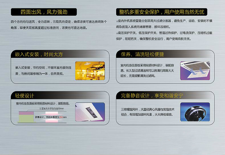 格力四面出风天井式空调室内机
