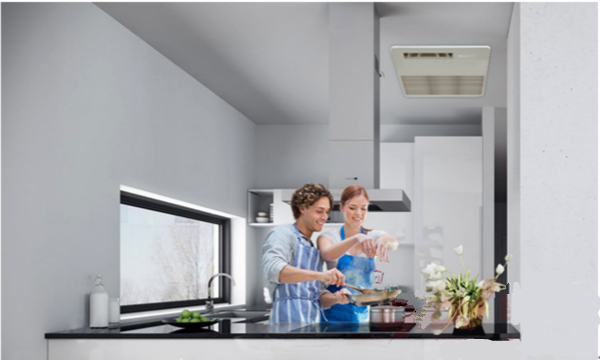 大金厨房空调嵌入式室内机安装效果图
